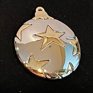 LIZ CLAIBORNE 1990’s Christmas Ball Brooch Marked. Worn as brooch, or necklace